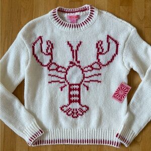 White and Red Lobster Sweater New with Tags slight flaw Size Medium